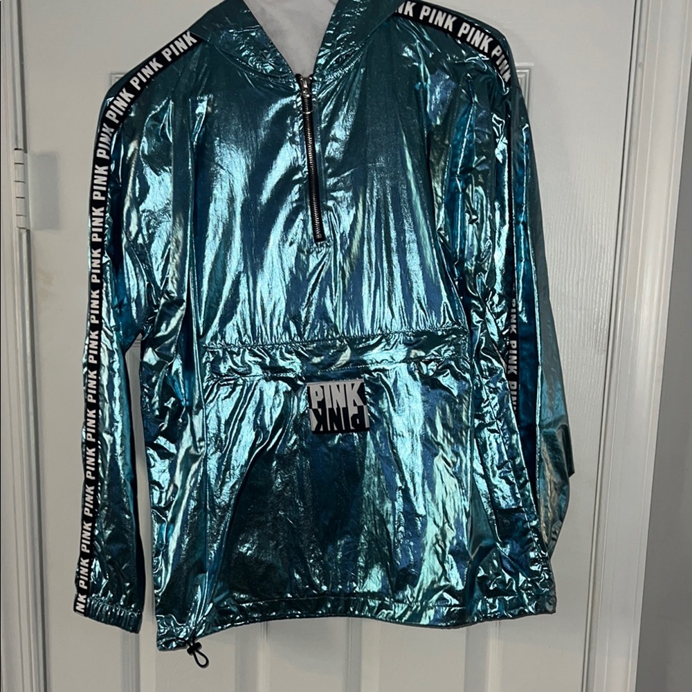 Metallic Teal PINK Windbreaker